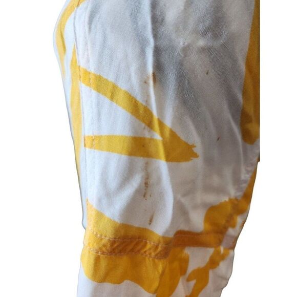 Vintage 80s Esprit Yellow White Shirt Pants Set Size S Oversized - Picture 6 of 15